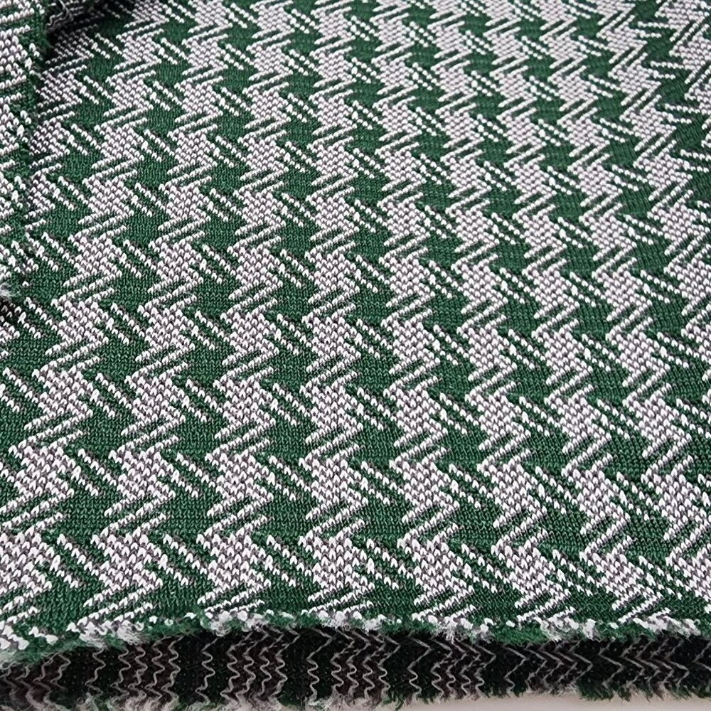 1960s 70s Polyester Apparel Fabric Gingham Green White 62" Wide 1yd-12" VTG